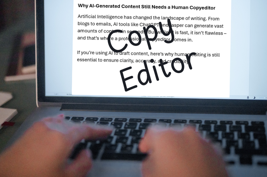 Copy Editor (2) computer screen with content and the words copy editor